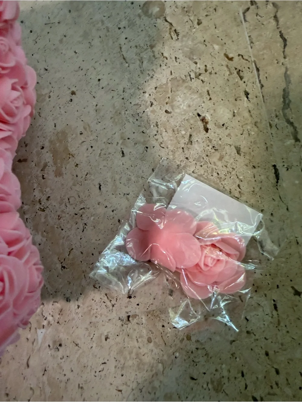 Adorable Pink Foam Rose Teddy Bear NEW “Just for You”